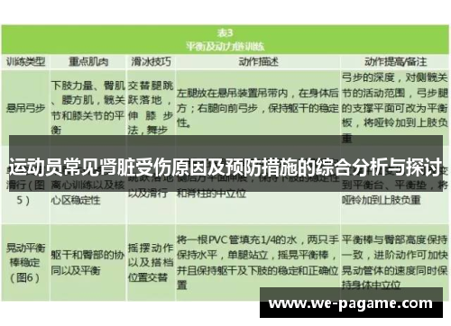 运动员常见肾脏受伤原因及预防措施的综合分析与探讨