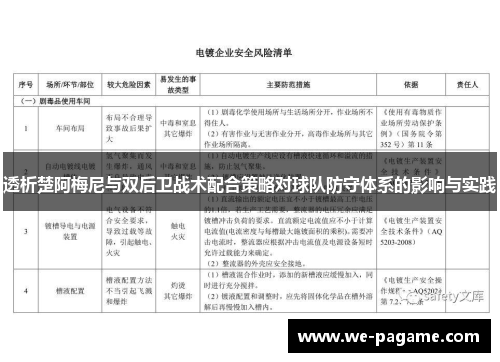 透析楚阿梅尼与双后卫战术配合策略对球队防守体系的影响与实践